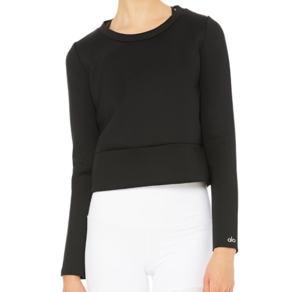 alo yoga // cropped mesh back scuba pullover - Picture 4 of 6